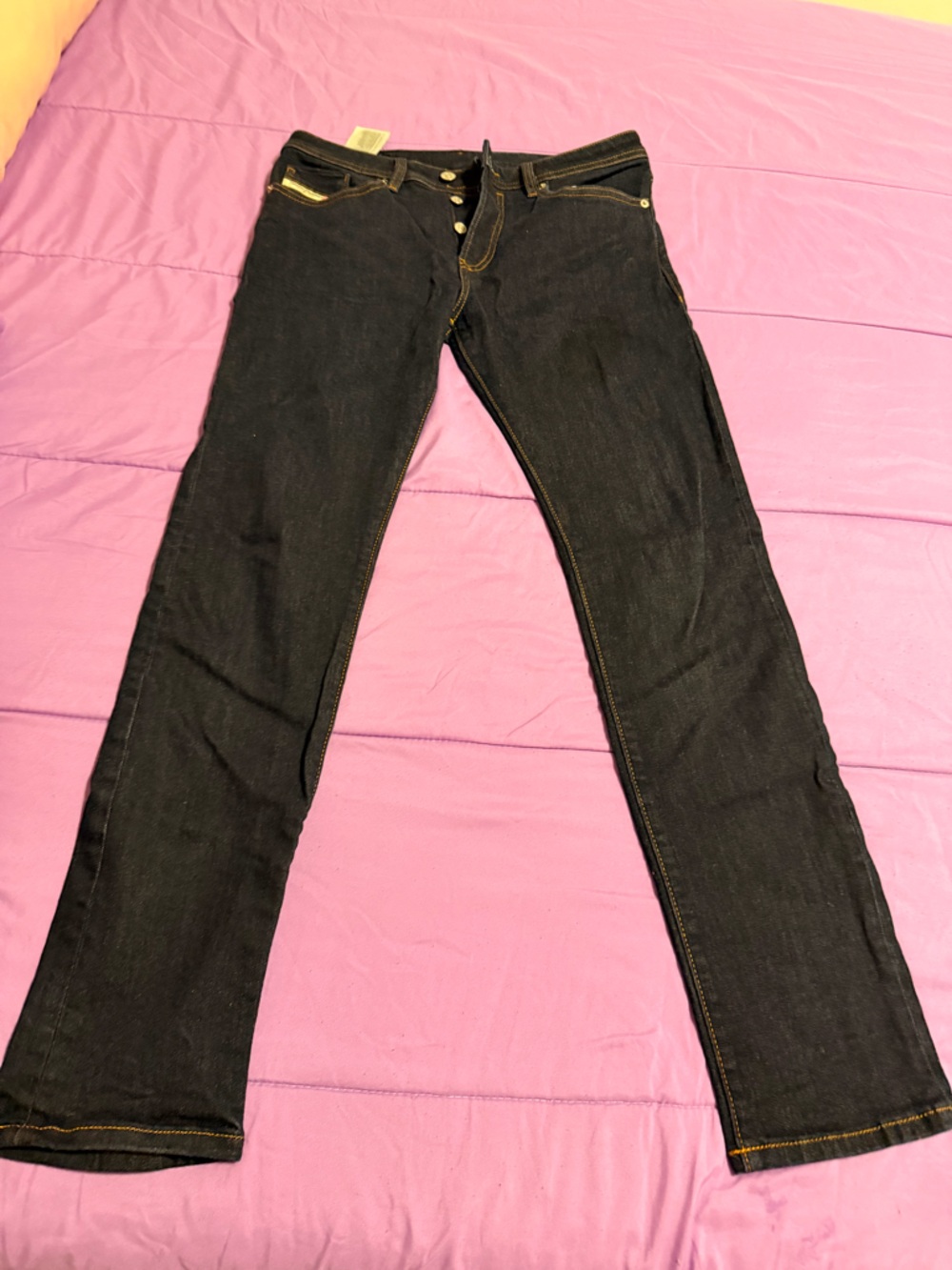 Diesel Black Skinny Jeans with Contrast Stitching